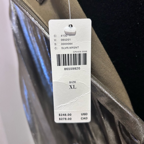 NYE Anthropologie short sleeve metallic cut out midi dress - Picture 14 of 15